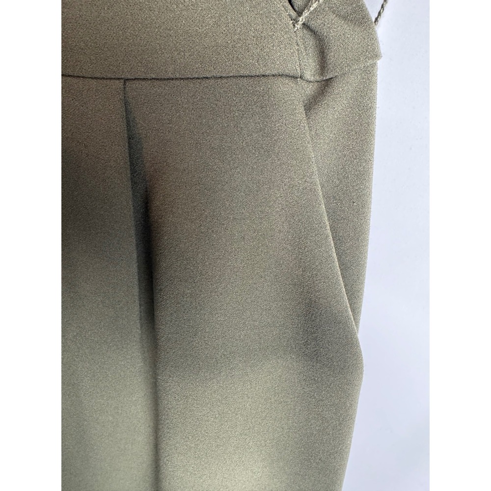Calvin Klein Olive Green Ruffle V Neck Wide Leg Jumpsuit Sz 6 Holiday Workwear - Picture 5 of 9